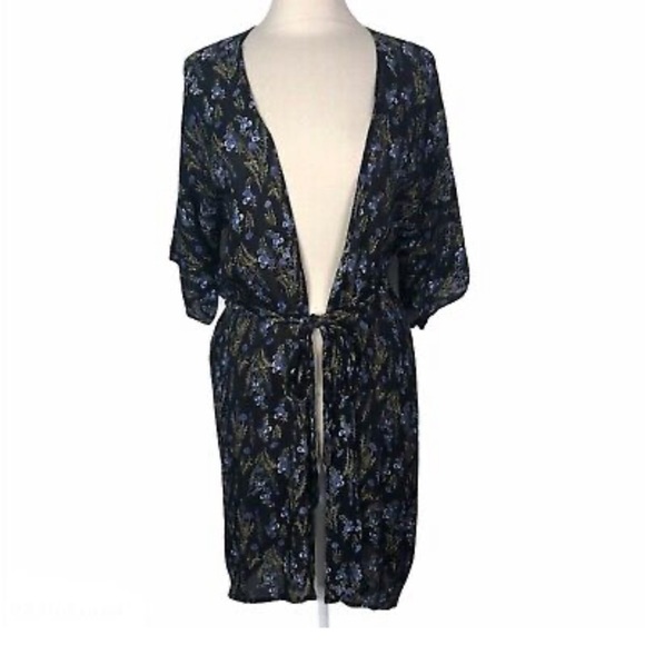Melrose and Market | NWT kimono wrap swim cover up boho cardigan belted … - Picture 3 of 12